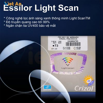 Tròng kính Essilor Light Scan - Những dòng kính giảm ánh sáng xanh hiệu quả