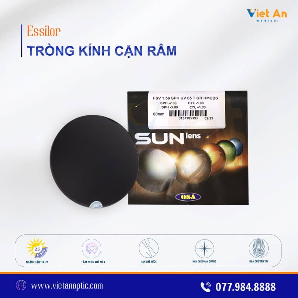 Tròng kính râm cận Essilor