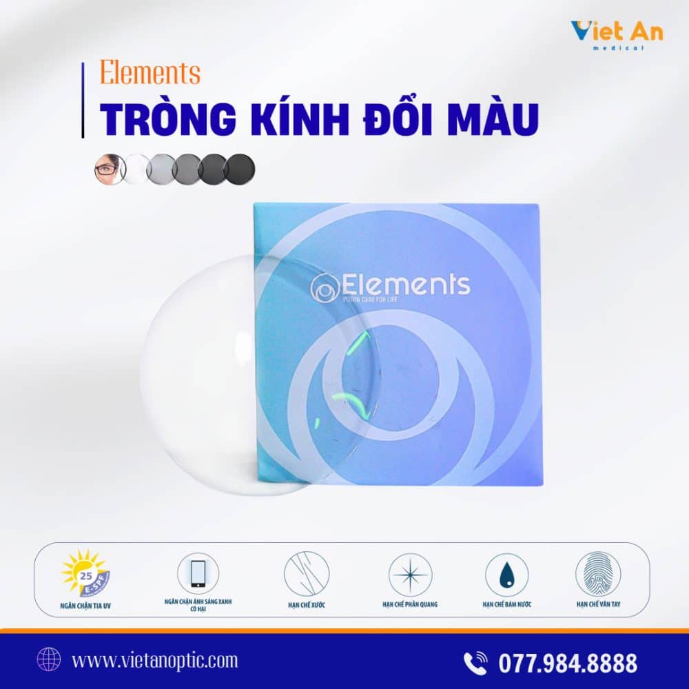 Tròng kính đổi màu xám khói Element