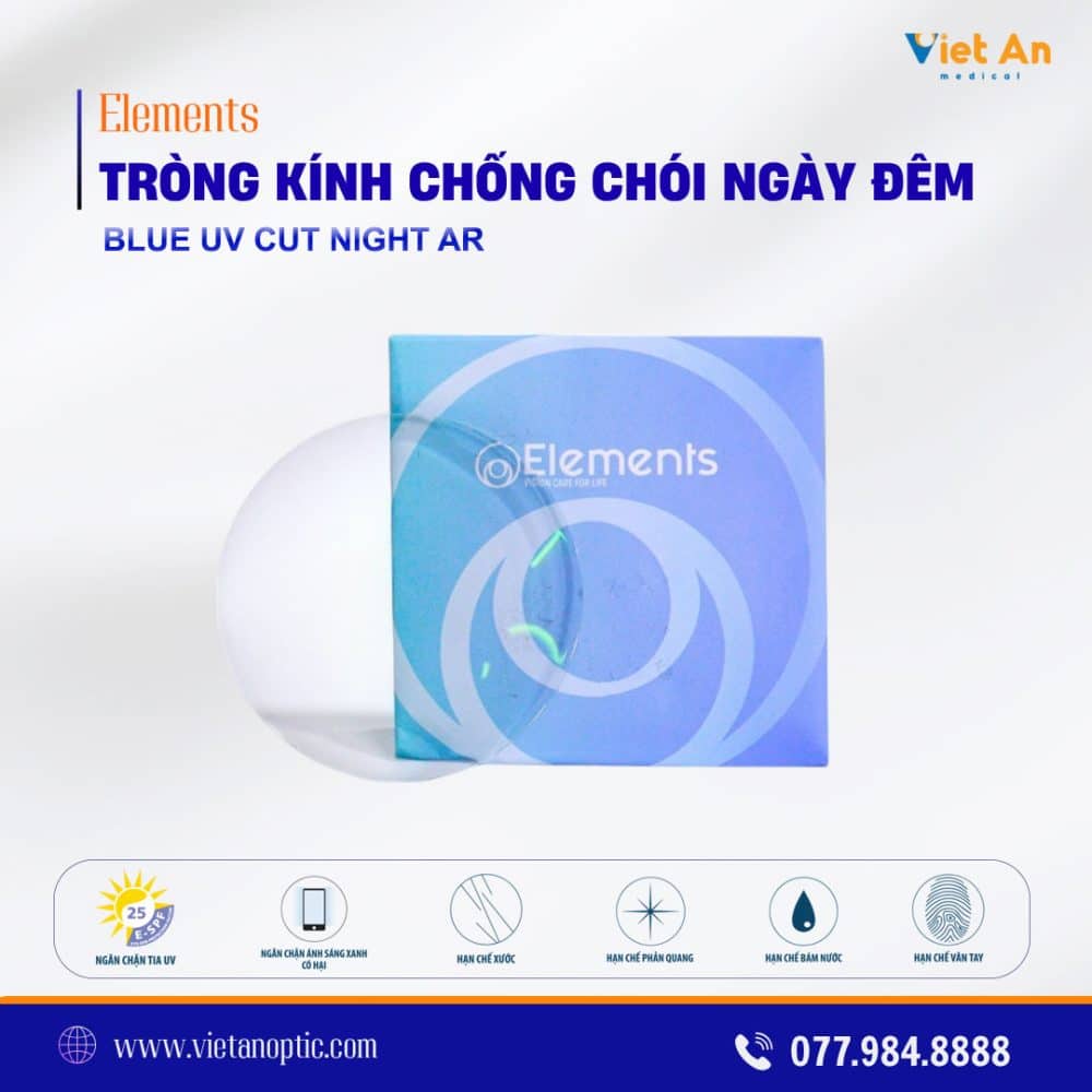 Tròng lọc ánh sáng xanh & chống chói Elements