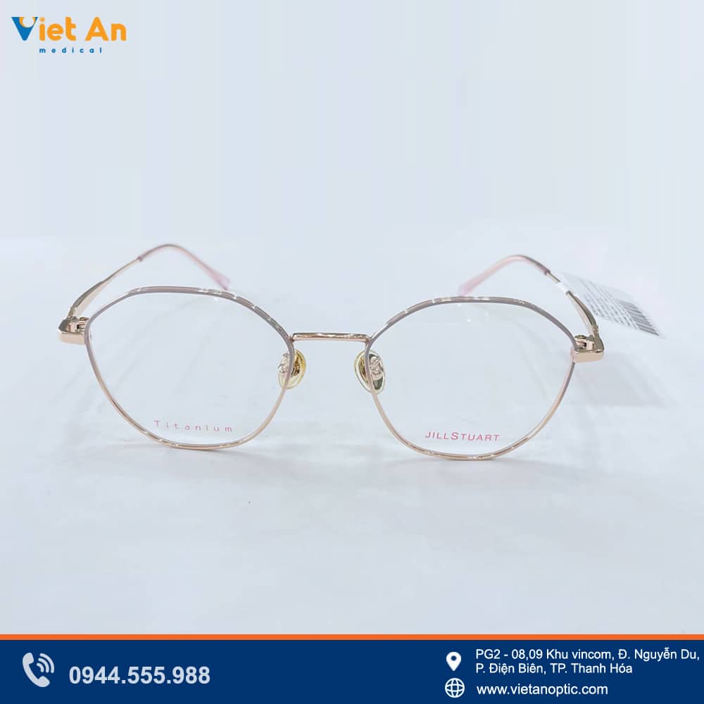 Gọng vàng hồng với viền mắt đổ màu tinh tế