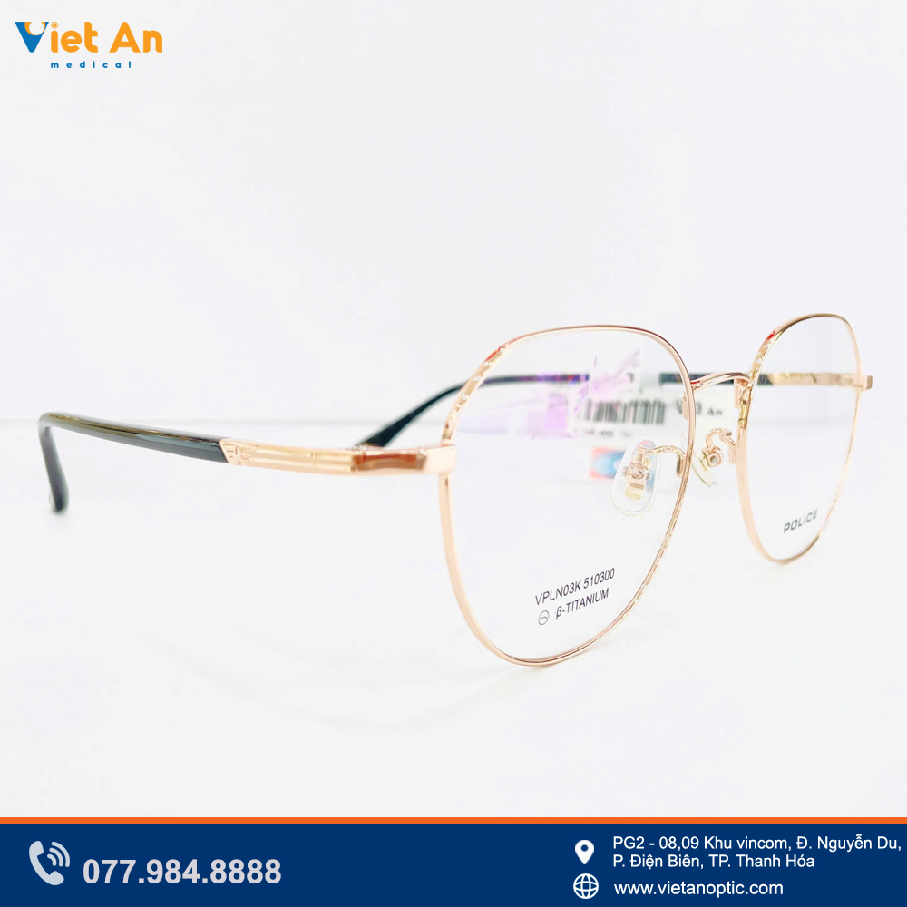 Khung gọng Titanium vàng gold sang trọng