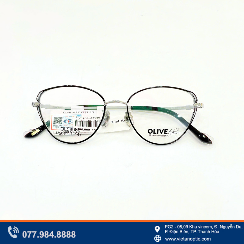 Gọng kính Olive OL58086 màu đen